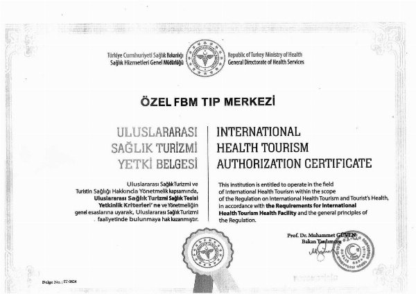 Uluslararası Sağlık Turizmi Yetki Belgesi